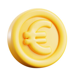 Euro Coin 3d Icon Illustration