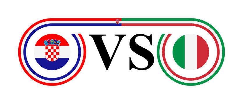concept between croatia vs italy. vector illustration isolated on white background