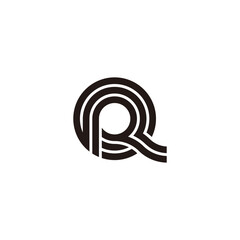 Unique Monogram logo of the letters QR or RQ