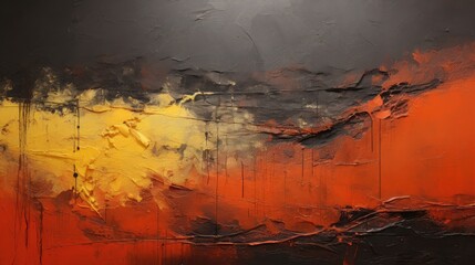 artistic painting textured impasto layers, detailed painting, yellow red and dark gray