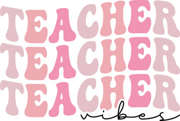 teacher retro svg design and digital download