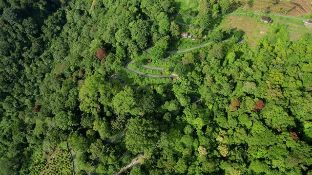 Establish Aerial Kelok 44 is a bend in Agam Regency, West Sumatra. Kelok 44 is located in a hilly area above Lake and is surrounded by winding roads on its slopes.