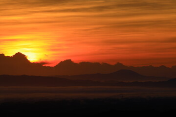 岩手県奥州市　夜明けの風景