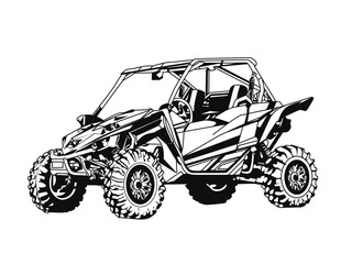 off road vehicle vector illustration in black and white style © Tanjilur