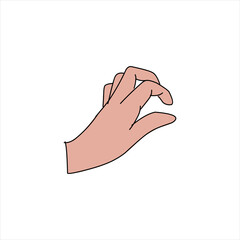Aquarium Hand vector illustration. Female hands holding and pointing gesture, crossed fingers, fist, peace and thumbs up. Cartoon human palm and wrist vector set. hand sign language for the deaf