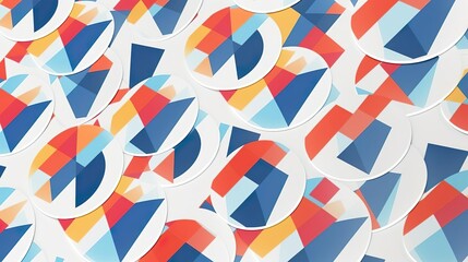 Fototapeta premium Diagonal Layout Round Stickers