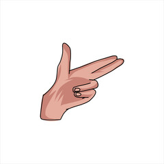 Aquarium Hand vector illustration. Female hands holding and pointing gesture, crossed fingers, fist, peace and thumbs up. Cartoon human palm and wrist vector set. hand sign language for the deaf
