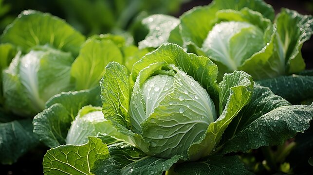 Up close with white cabbage a cultivated variety