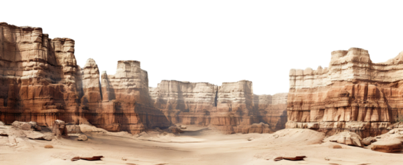 Picturesque canyon landscape cut out