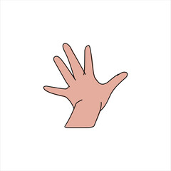 Aquarium Hand vector illustration. Female hands holding and pointing gesture, crossed fingers, fist, peace and thumbs up. Cartoon human palm and wrist vector set. hand sign language for the deaf