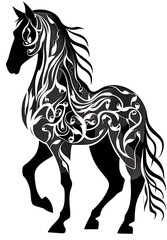 Artistic Line Art Horse, Colorful Equine Creation, Vibrant Horse Illustration, Dynamic Horse Design, Expressive Equine Palette.