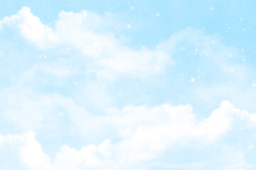 Abstract blue winter watercolor background. Sky pattern with snow. Light blue watercolour paper texture background. Vector water color design illustration