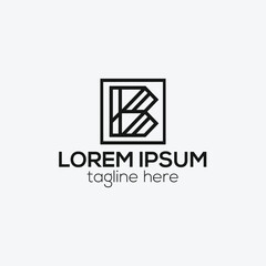 Modern initial B letter logo design concept isolated vector template illustration for business and company