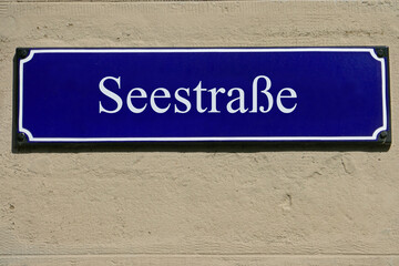 Naklejka premium Emailleschild Seestraße