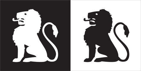Illustration vector graphics of lion icon