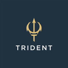 Trident logo icon design template
