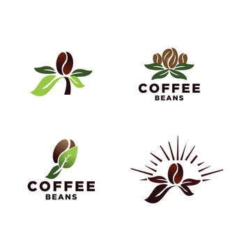Set of selected art coffee logo templates, logo illustration designs