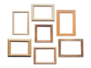 vintage frames on white background, png