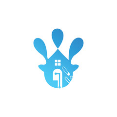 Simple Home logo design in technology style on white background