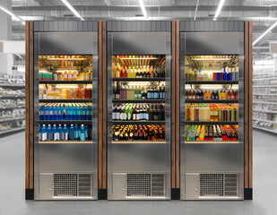 Soda pop drinks and soft drinks. This mockup and illustration is made from a photo collage, processed in Photoshop. With lots of cutting, pasting and using smudge tool. No Generative AI was used.