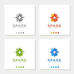 spark logo letter B star fireworks sparkling  logo graphic vector icon