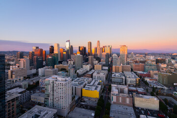 Los Angeles, California City Skyline at Sunset