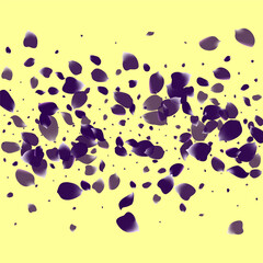 Delicate Petal Fall Vector Yellow Background.