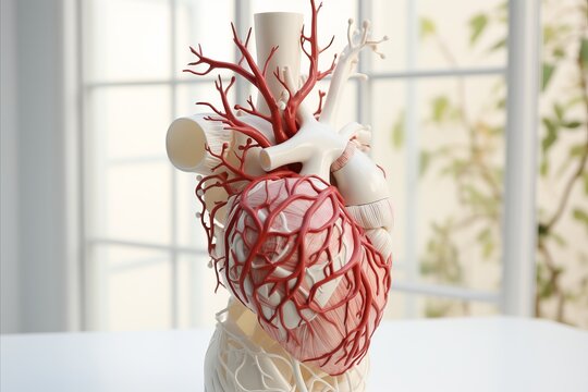Vital Human Heart Anatomy. Intricate Structure Guiding Blood Circulation in the Chest Cavity