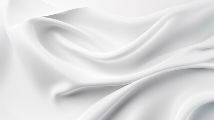 Fototapeta premium White satin silky warped cloth. Soft textile drape with creases. Clean concept. Generative AI