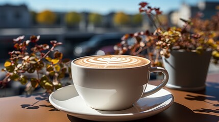 Obraz na płótnie Canvas Enjoying a natural light filled cup of coffee