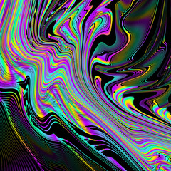 Abstract colorful wavy groovy psychedelic background