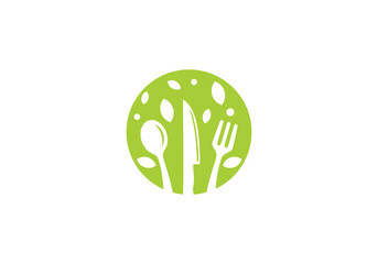 fork and spoon logo design. icon symbol for health restaurant food diet and etc.
