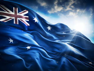 Australia national flag background,  Australian flag weaving made by silk cloth fabric, Australia...