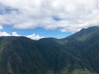 Naklejka premium [Peru] Machu Picchu: Mountain view from the trail of Huayna Picchu mountain