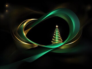 New Year, Christmas - Christmas tree and Christmas decorations, festive background - AI generative art