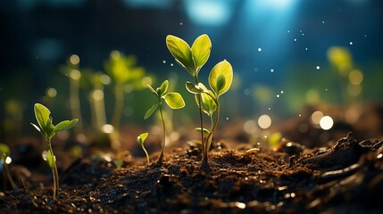 A young sprout emerging from the soil - obrazy, fototapety, plakaty