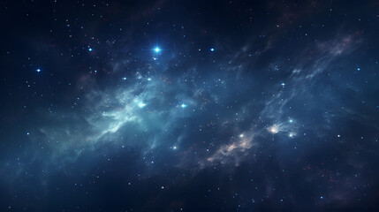 3D celestial pattern with stars and galaxies in space