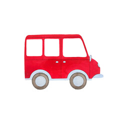 illustration of a red festive car, festive cart
