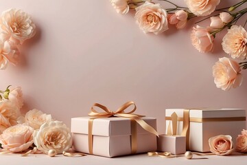 Happy Mother's Day - background decoration with gift box.