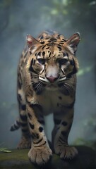 Clouded leopard in the jungle 