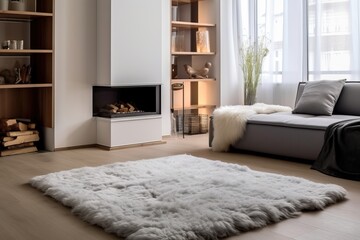 Professional Photo of a Luxurious and Expensive Apartment White Themed Living Room.