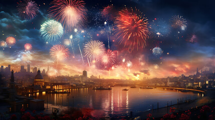 Naklejka premium New year background