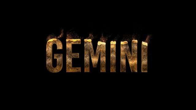 Gemini zodiac sign name, horoscope, alpha channel