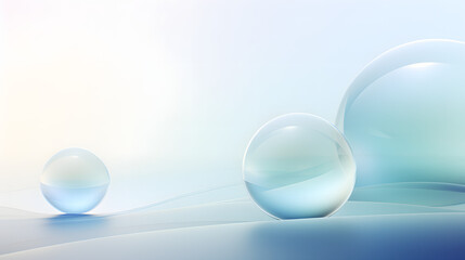 Elegant desktop background with gradient and floating glass orbs