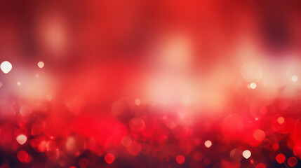 Abstract Red Christmas and Valentine's Bokeh Background with Glitter