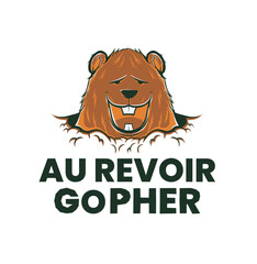 Gopher head smiling from borrow