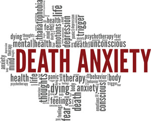 Death Anxiety word cloud conceptual design isolated on white background.