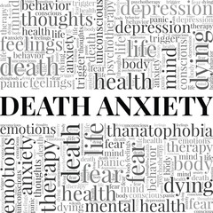 Death Anxiety word cloud conceptual design isolated on white background.