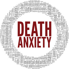 Death Anxiety word cloud conceptual design isolated on white background.