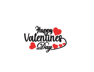 Happy Valentine's day text lettering typography. Vector illustration.